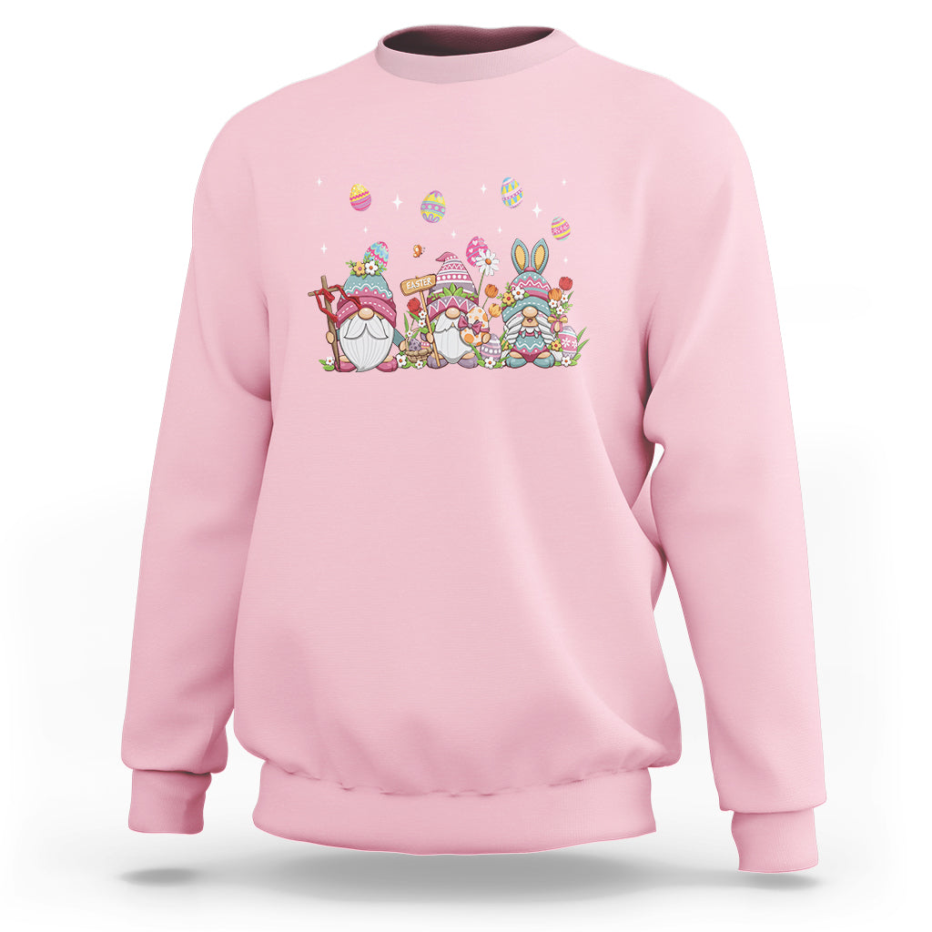 Easter Day Cute Gnomies Egg Hunting Sweatshirt - Wonder Print Shop