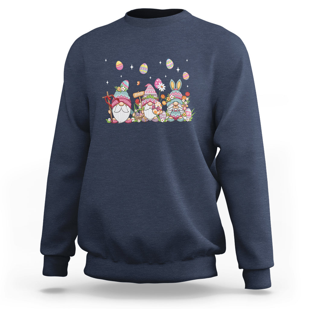 Easter Day Cute Gnomies Egg Hunting Sweatshirt - Wonder Print Shop