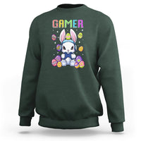 Easter Day Sweatshirt Bunny Gamer Playing Video Game - Wonder Print Shop