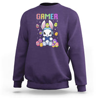 Easter Day Sweatshirt Bunny Gamer Playing Video Game - Wonder Print Shop