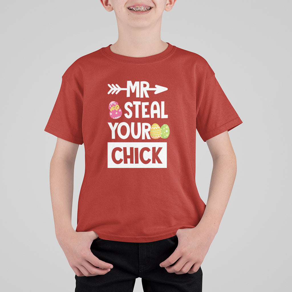 Easter Day T Shirt For Kid Mr. Steal Your Chick Funny Egg Baby Chicken - Wonder Print Shop