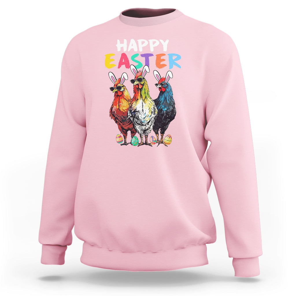 Easter Day Sweatshirt Funny Chicken Bunny Costume Farmer Farm Animal - Wonder Print Shop