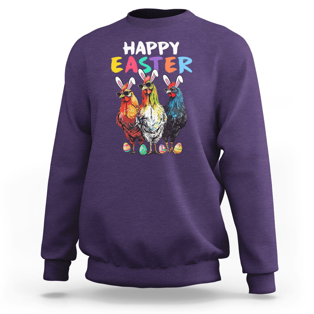Easter Day Sweatshirt Funny Chicken Bunny Costume Farmer Farm Animal - Wonder Print Shop
