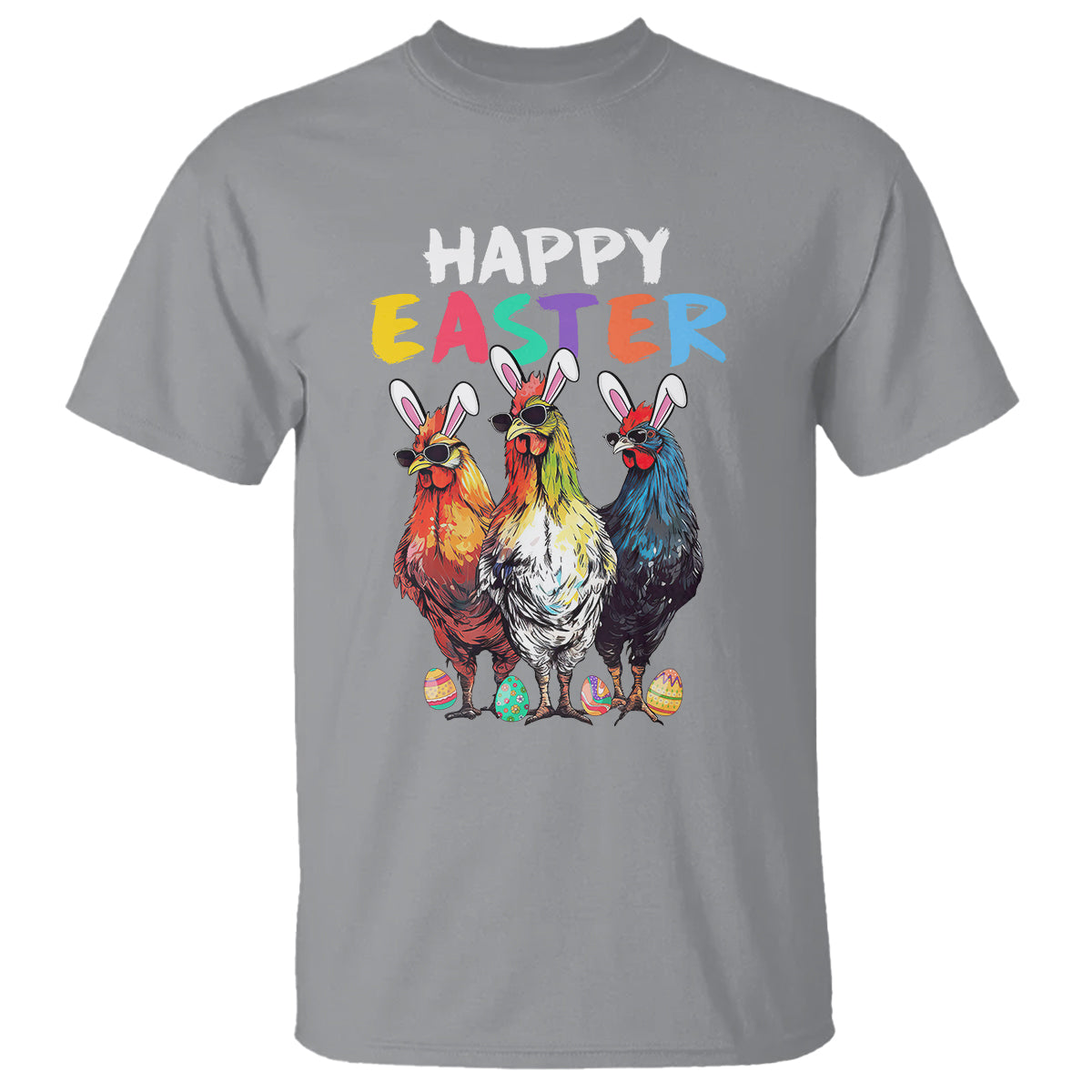 Easter Day T Shirt Funny Chicken Bunny Costume Farmer Farm Animal - Wonder Print Shop