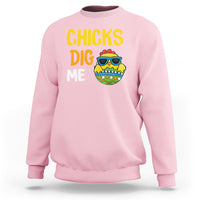 Easter Day Sweatshirt Chicks Dig Me Funny Baby Chicken - Wonder Print Shop