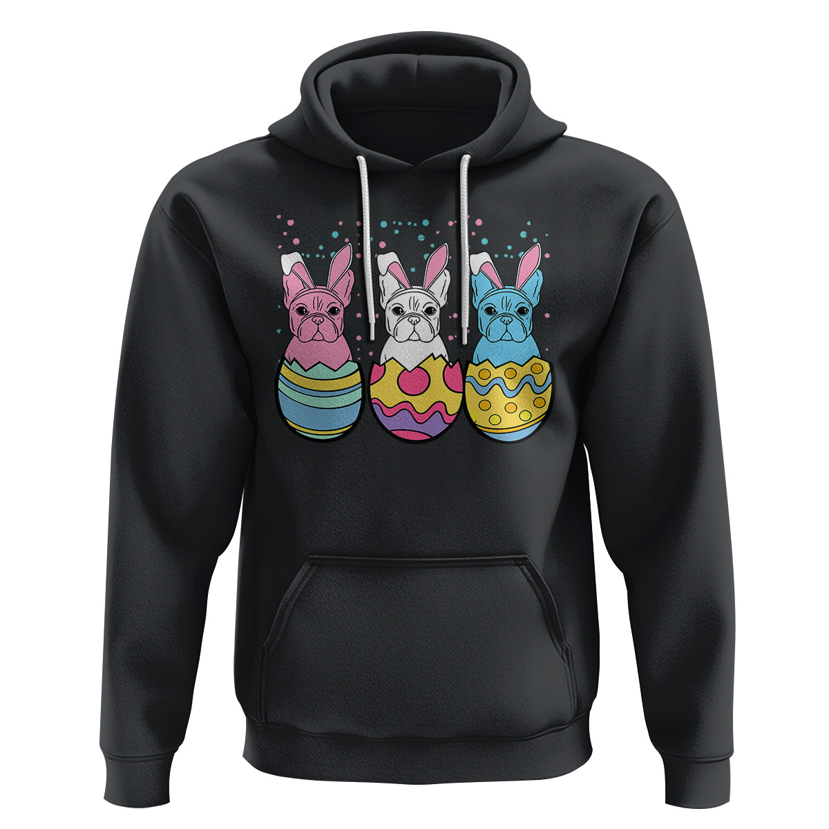 Easter Day Hoodie Cute Bunny French Bulldogs Frenchie Dog Lover - Wonder Print Shop
