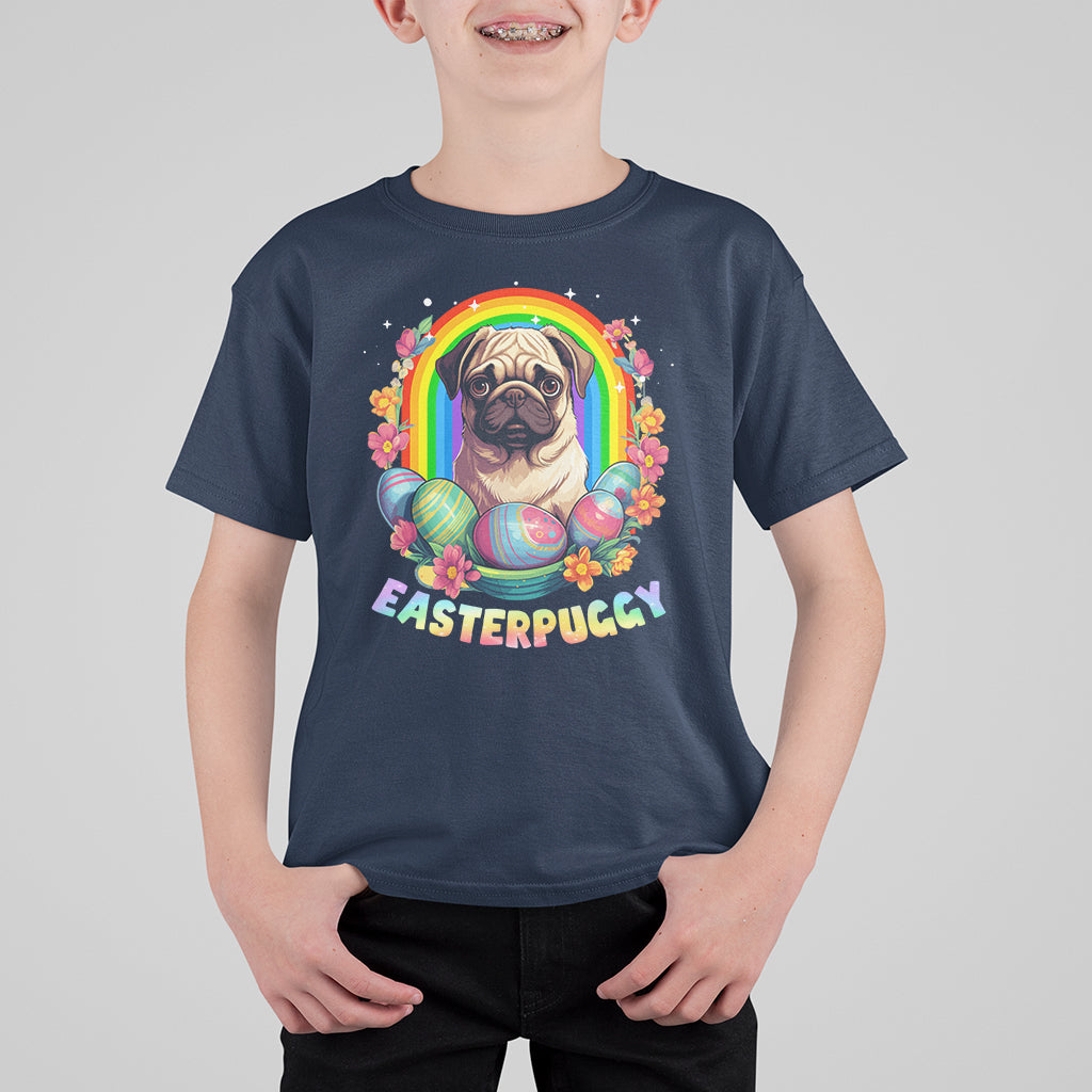 Easter Day T Shirt For Kid Easterpuggy Funny Pug Dog Lover Egg Basket - Wonder Print Shop