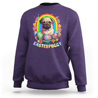 Easter Day Sweatshirt Easterpuggy Funny Pug Dog Lover Egg Basket - Wonder Print Shop
