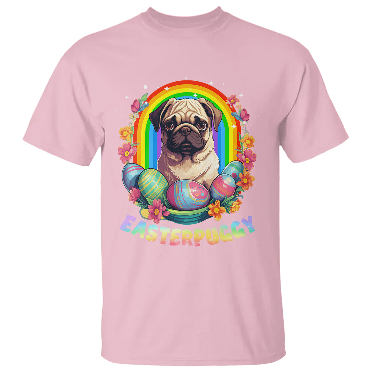 Easter Day T Shirt Easterpuggy Funny Pug Dog Lover Egg Basket - Wonder Print Shop