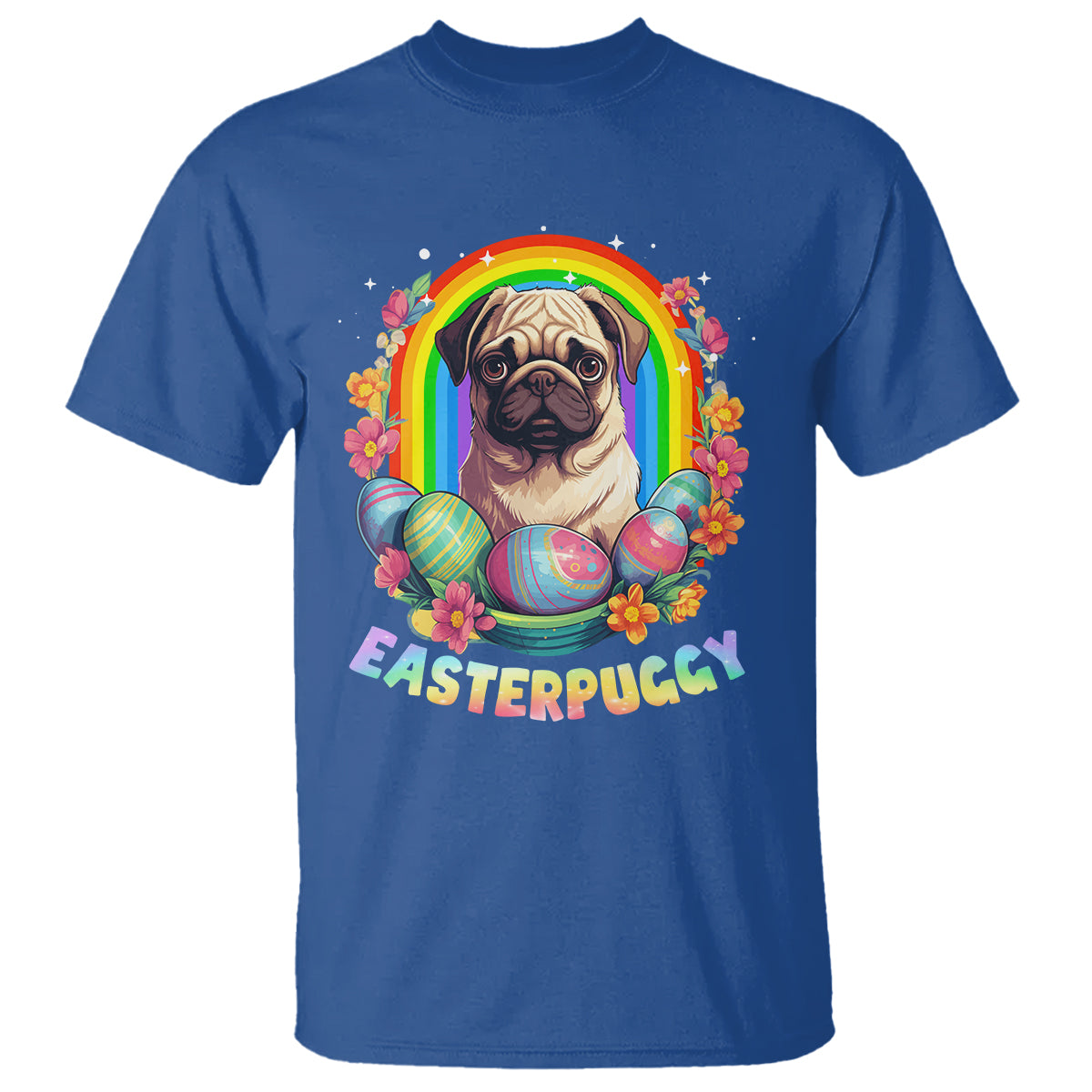 Easter Day T Shirt Easterpuggy Funny Pug Dog Lover Egg Basket - Wonder Print Shop