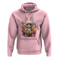 Easter Day Hoodie Cute Bunny Cat Lover Eggs Basket - Wonder Print Shop