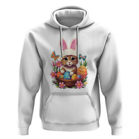 Easter Day Hoodie Cute Bunny Cat Lover Eggs Basket - Wonder Print Shop