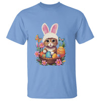 Easter Day T Shirt Cute Bunny Cat Lover Eggs Basket - Wonder Print Shop