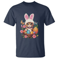 Easter Day T Shirt Cute Bunny Cat Lover Eggs Basket - Wonder Print Shop