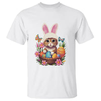 Easter Day T Shirt Cute Bunny Cat Lover Eggs Basket - Wonder Print Shop