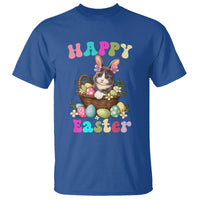 Easter Day T Shirt Cute Cat Bunny Costume Egg Basket - Wonder Print Shop