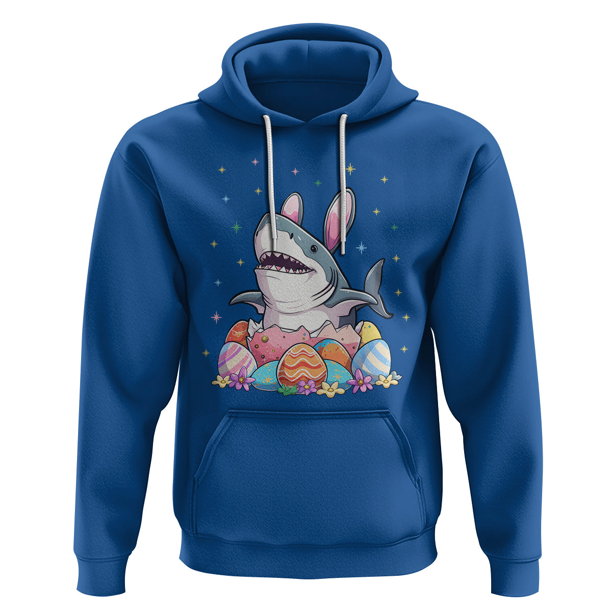 Easter Day Cute Bunny Shark Egg Basket Hoodie - Wonder Print Shop