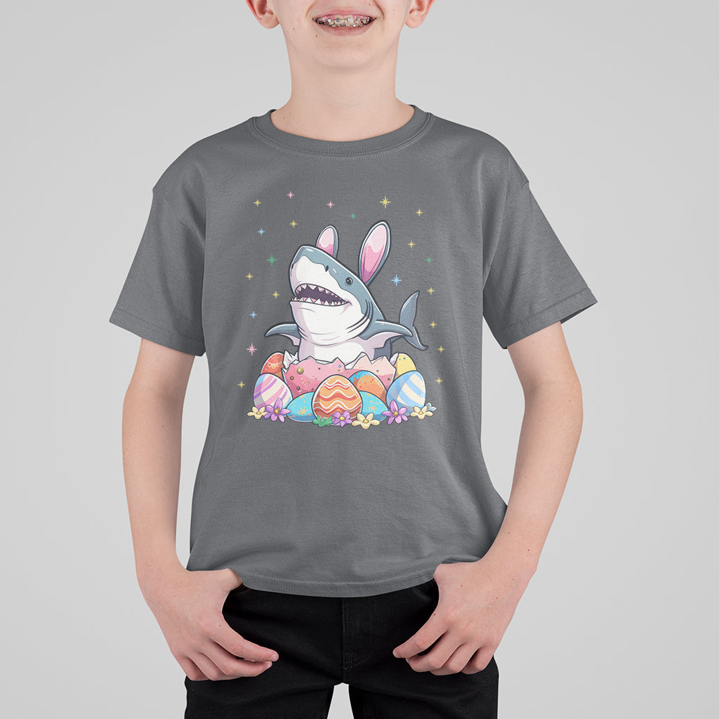 Easter Day Cute Bunny Shark Egg Basket T Shirt For Kid - Wonder Print Shop