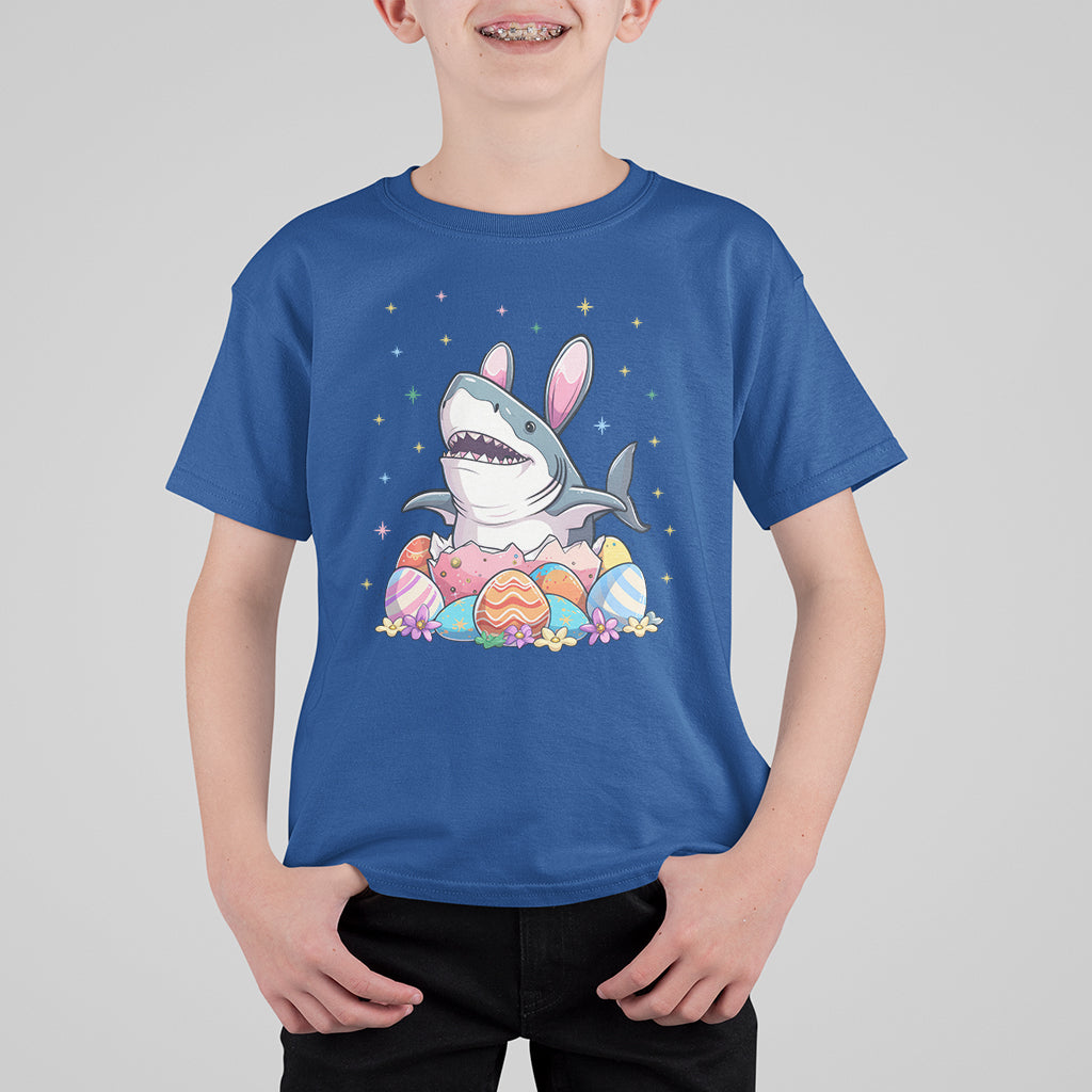 Easter Day Cute Bunny Shark Egg Basket T Shirt For Kid - Wonder Print Shop