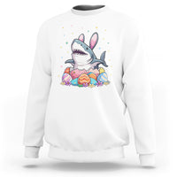Easter Day Cute Bunny Shark Egg Basket Sweatshirt - Wonder Print Shop