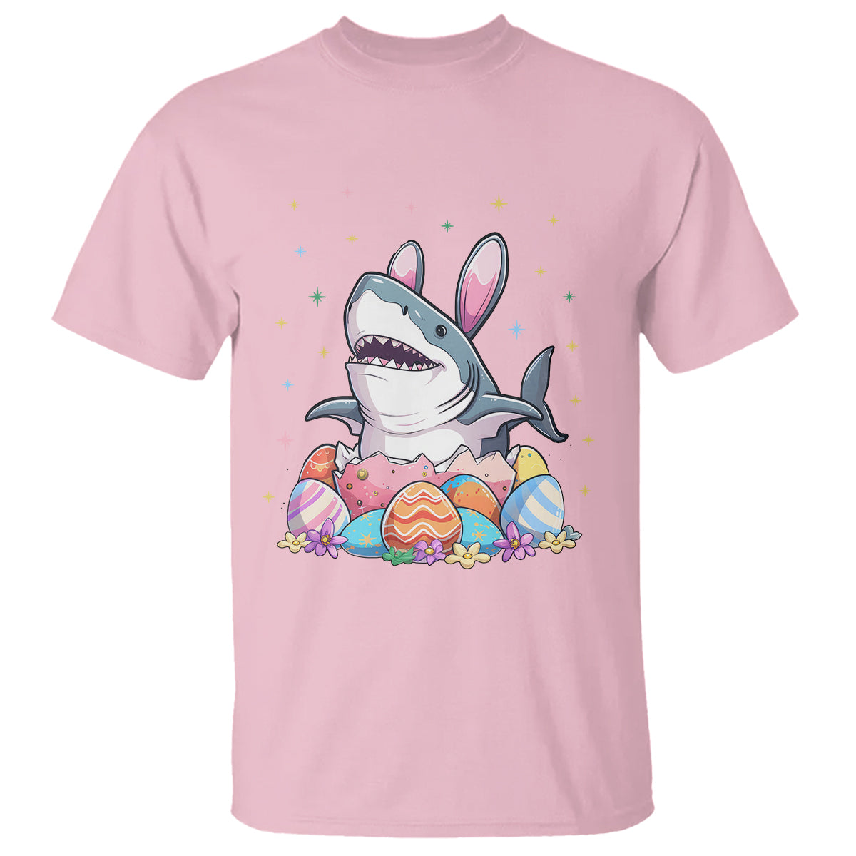 Easter Day Cute Bunny Shark Egg Basket T Shirt - Wonder Print Shop