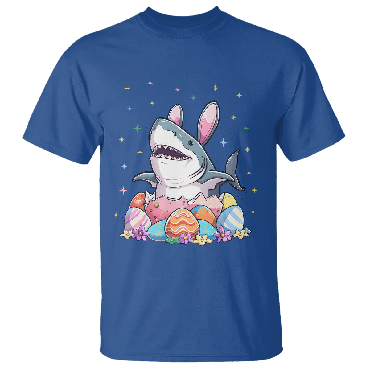 Easter Day Cute Bunny Shark Egg Basket T Shirt - Wonder Print Shop