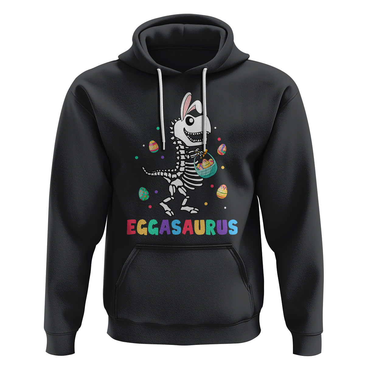 Easter Day Hoodie Eggasaurus Stegosaurus Dinosaur Egg Bunny - Wonder Print Shop