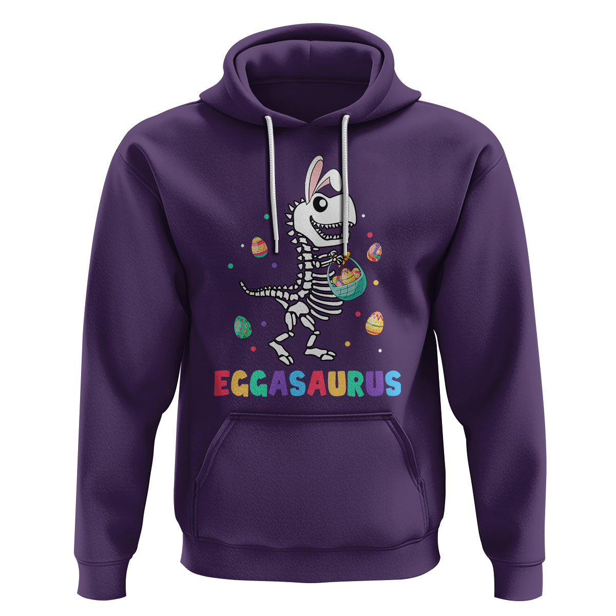 Easter Day Hoodie Eggasaurus Stegosaurus Dinosaur Egg Bunny - Wonder Print Shop