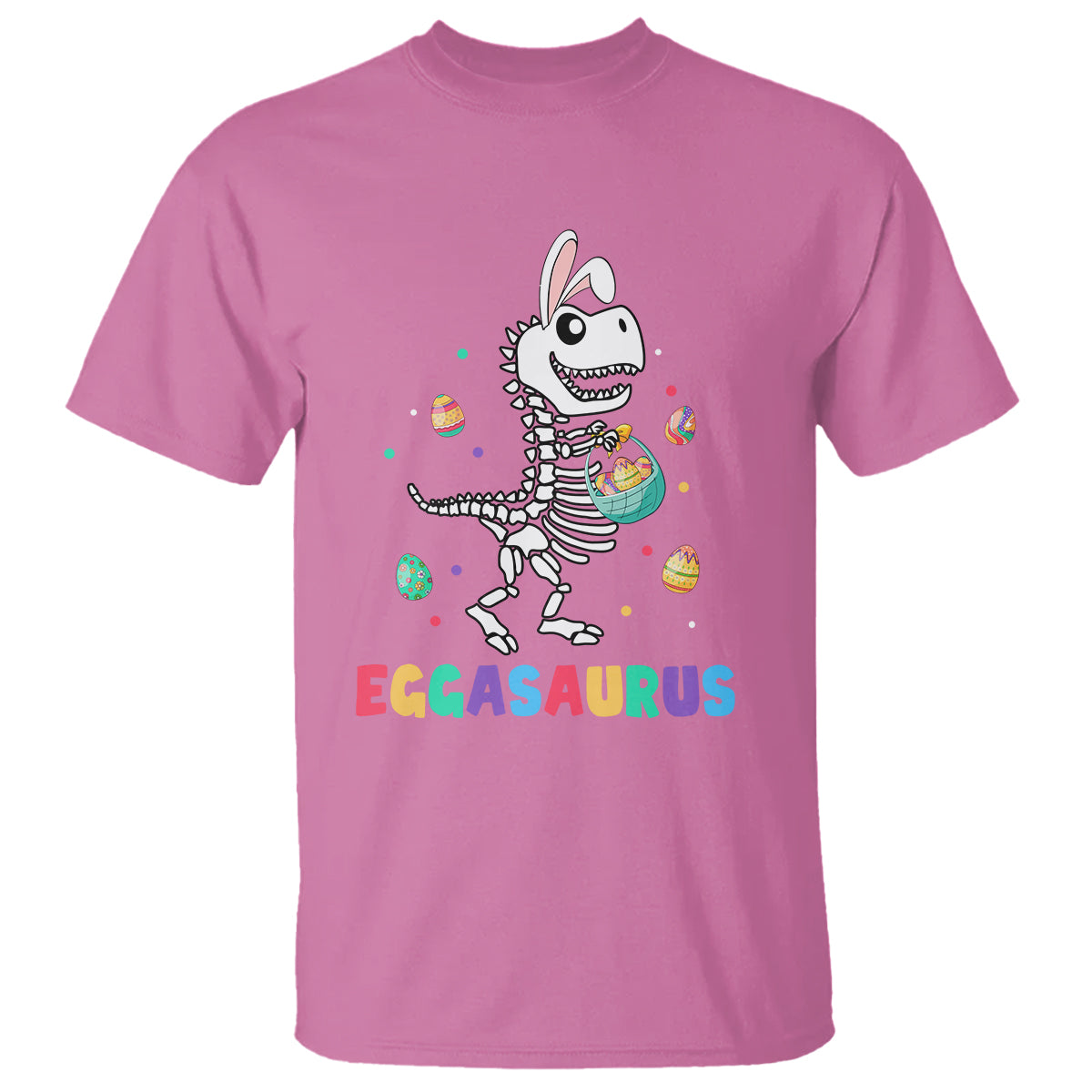 Easter Day T Shirt Eggasaurus Stegosaurus Dinosaur Egg Bunny - Wonder Print Shop