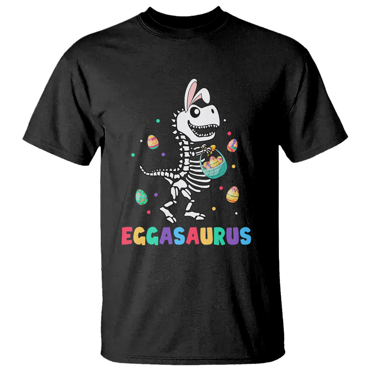 Easter Day T Shirt Eggasaurus Stegosaurus Dinosaur Egg Bunny - Wonder Print Shop