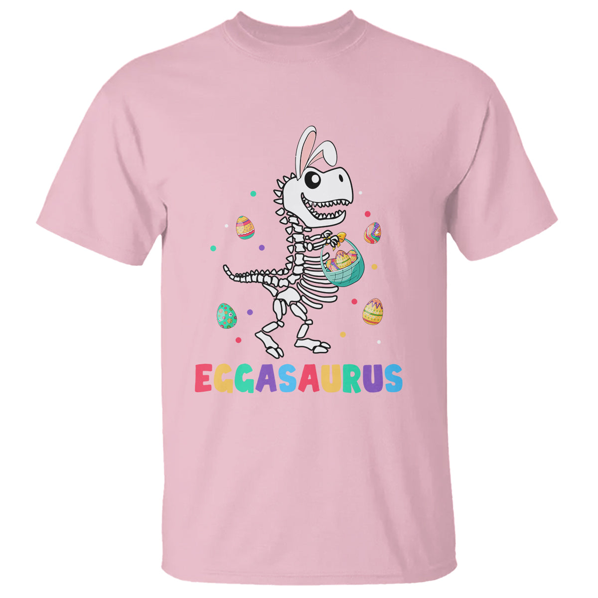 Easter Day T Shirt Eggasaurus Stegosaurus Dinosaur Egg Bunny - Wonder Print Shop