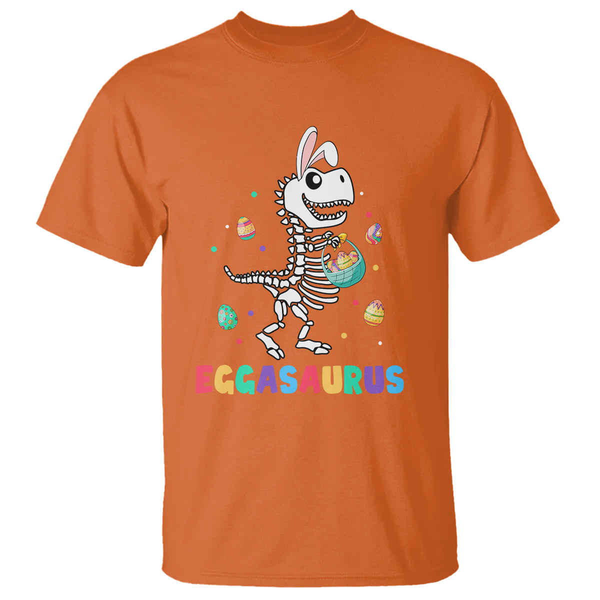 Easter Day T Shirt Eggasaurus Stegosaurus Dinosaur Egg Bunny - Wonder Print Shop