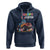 Happy Easter Day Hoodie Bunny Dinosaur Riding Monster Truck Hunting Egg - Wonder Print Shop