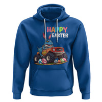 Happy Easter Day Hoodie Bunny Dinosaur Riding Monster Truck Hunting Egg - Wonder Print Shop