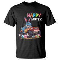 Happy Easter Day T Shirt Bunny Dinosaur Riding Monster Truck Hunting Egg - Wonder Print Shop