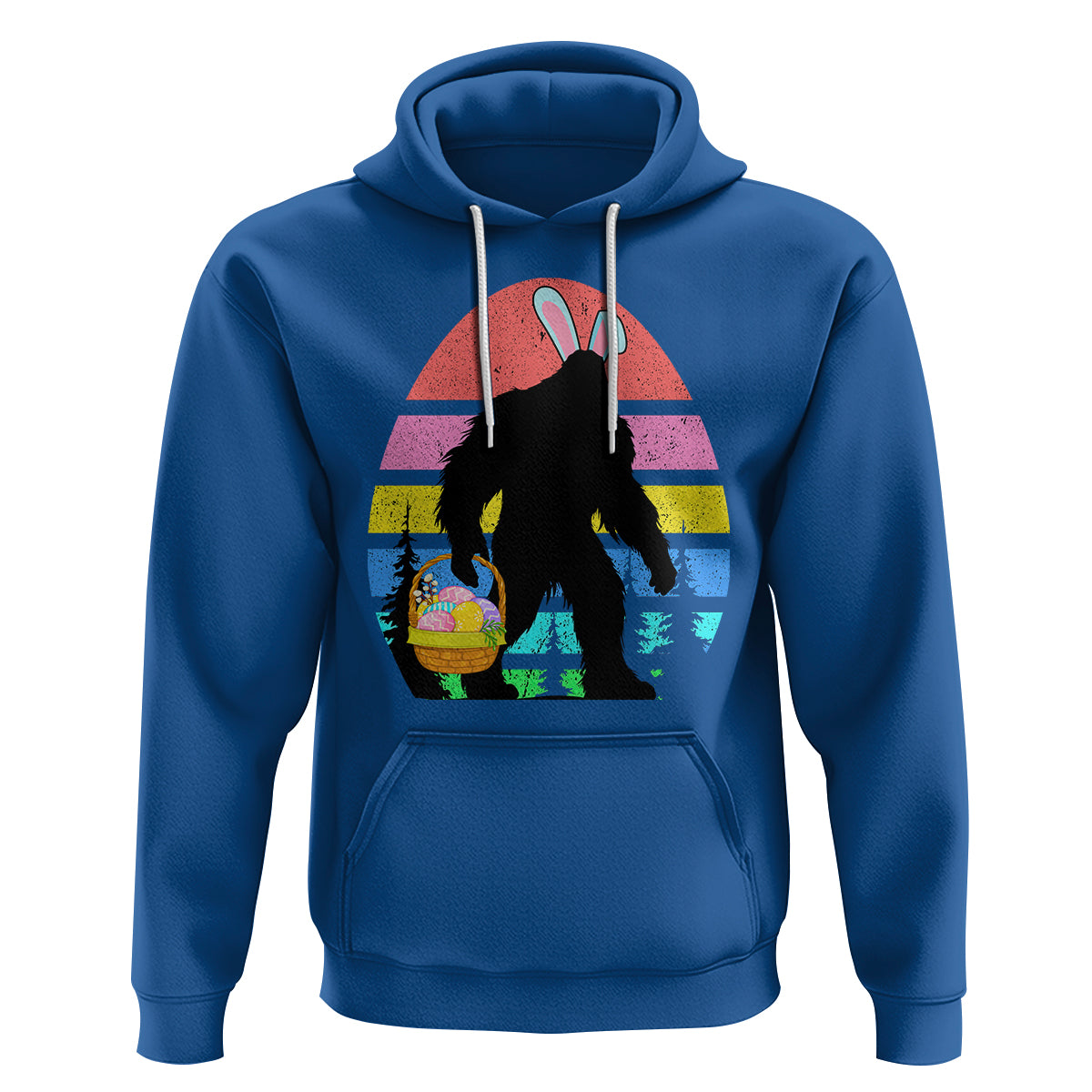 Easter Day Funny Bigfoot Bunny Egg Basket Hoodie - Wonder Print Shop