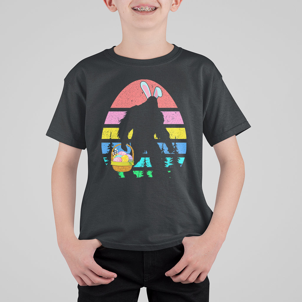 Easter Day Funny Bigfoot Bunny Egg Basket T Shirt For Kid - Wonder Print Shop
