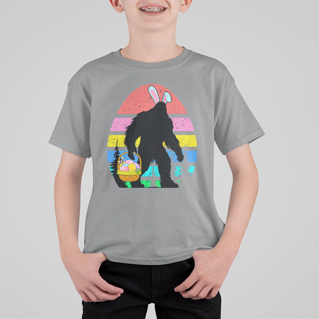 Easter Day Funny Bigfoot Bunny Egg Basket T Shirt For Kid - Wonder Print Shop