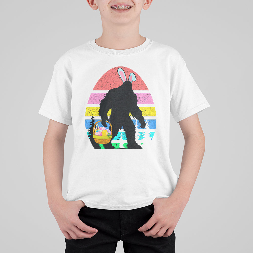 Easter Day Funny Bigfoot Bunny Egg Basket T Shirt For Kid - Wonder Print Shop