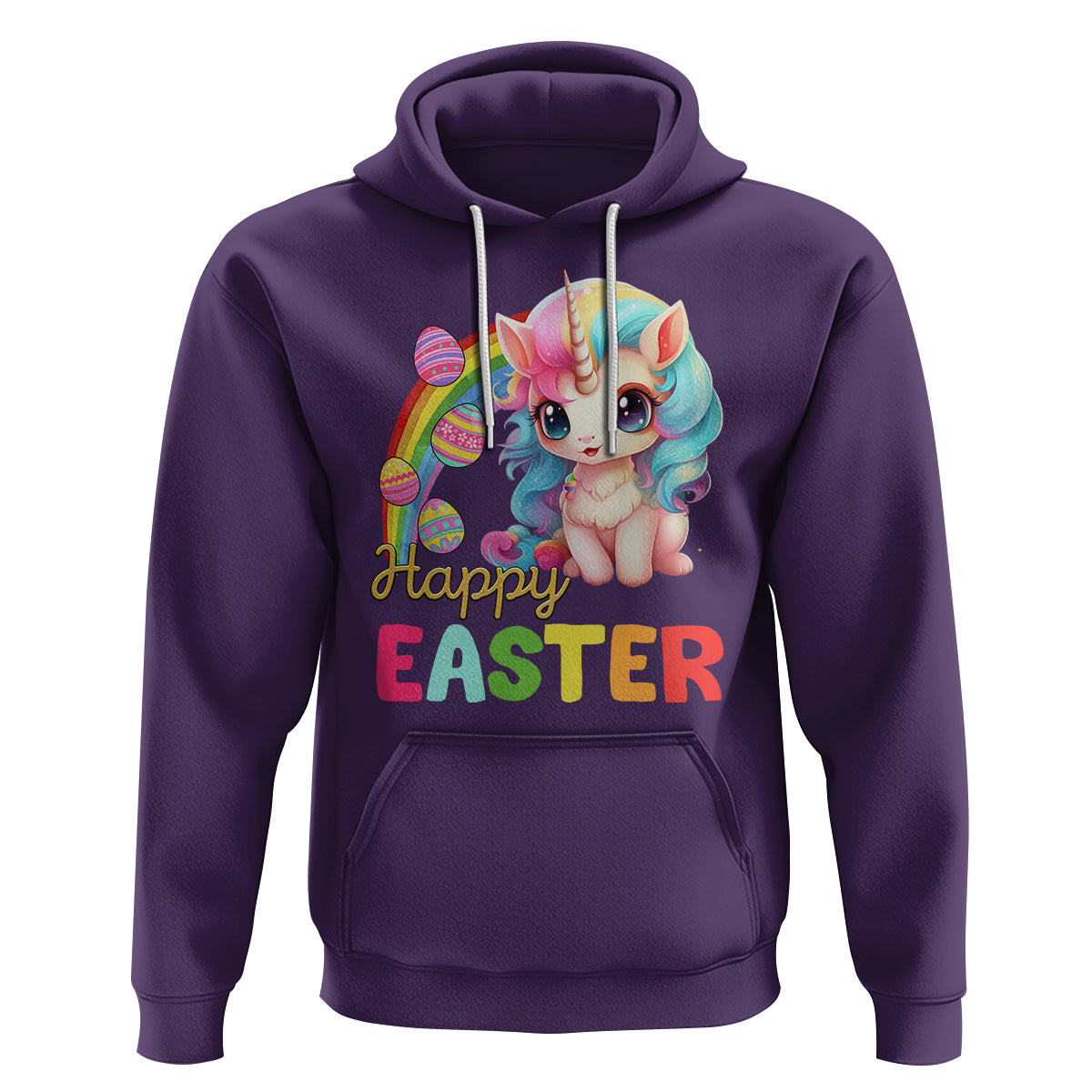 Easter Day Cute Unicorn Bunny Egg Basket Hoodie - Wonder Print Shop