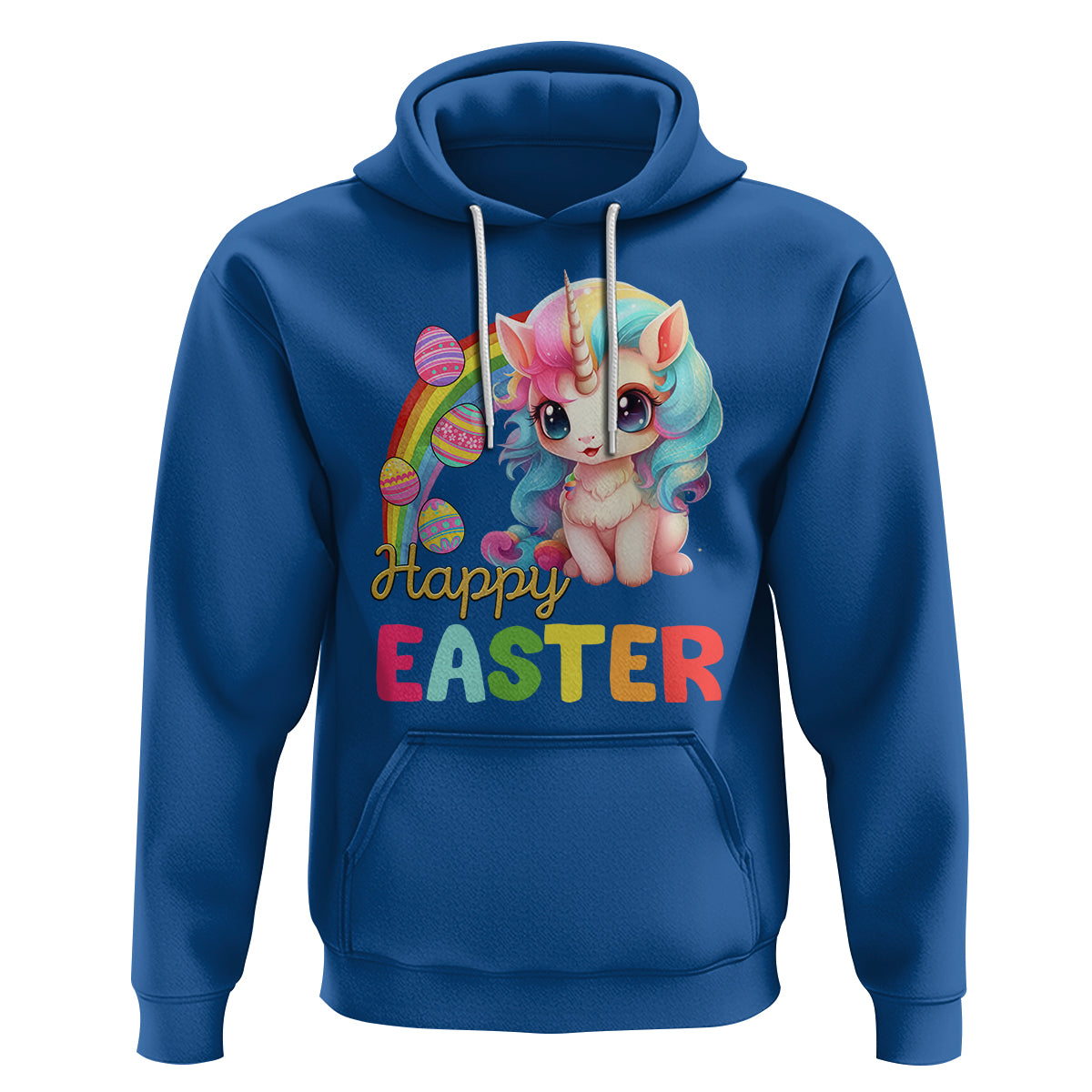 Easter Day Cute Unicorn Bunny Egg Basket Hoodie - Wonder Print Shop