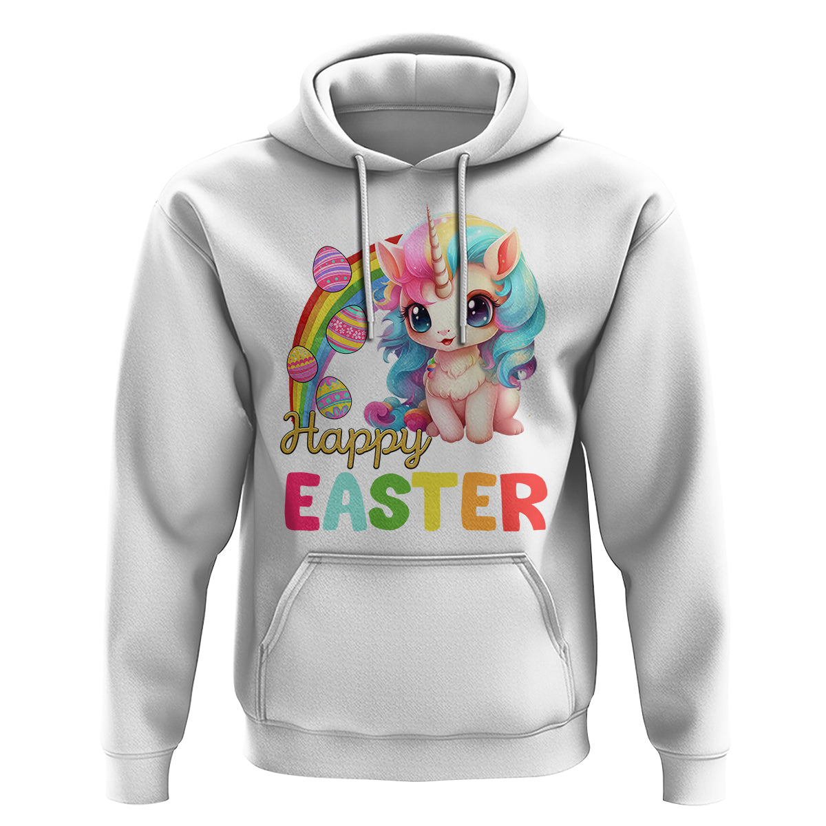 Easter Day Cute Unicorn Bunny Egg Basket Hoodie - Wonder Print Shop