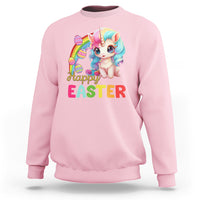 Easter Day Cute Unicorn Bunny Egg Basket Sweatshirt - Wonder Print Shop