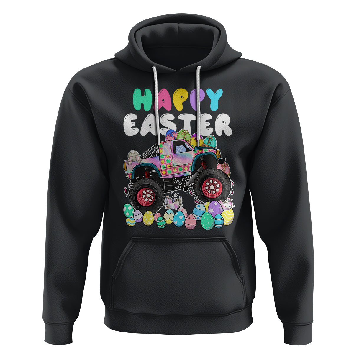 Easter Day Monster Truck Hunting Egg Boys Toddler Hoodie - Wonder Print Shop