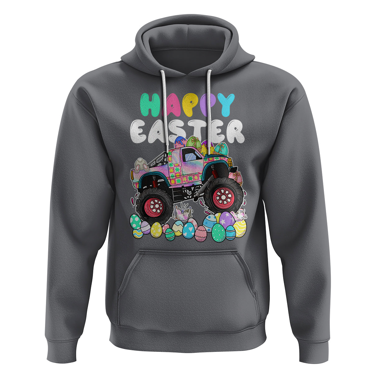 Easter Day Monster Truck Hunting Egg Boys Toddler Hoodie - Wonder Print Shop
