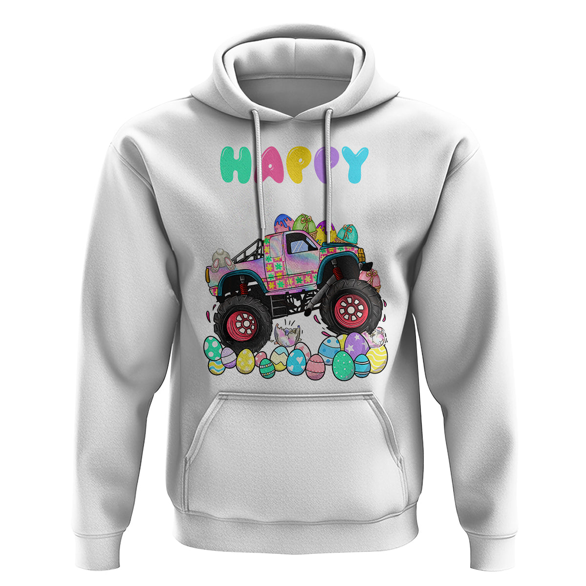 Easter Day Monster Truck Hunting Egg Boys Toddler Hoodie - Wonder Print Shop