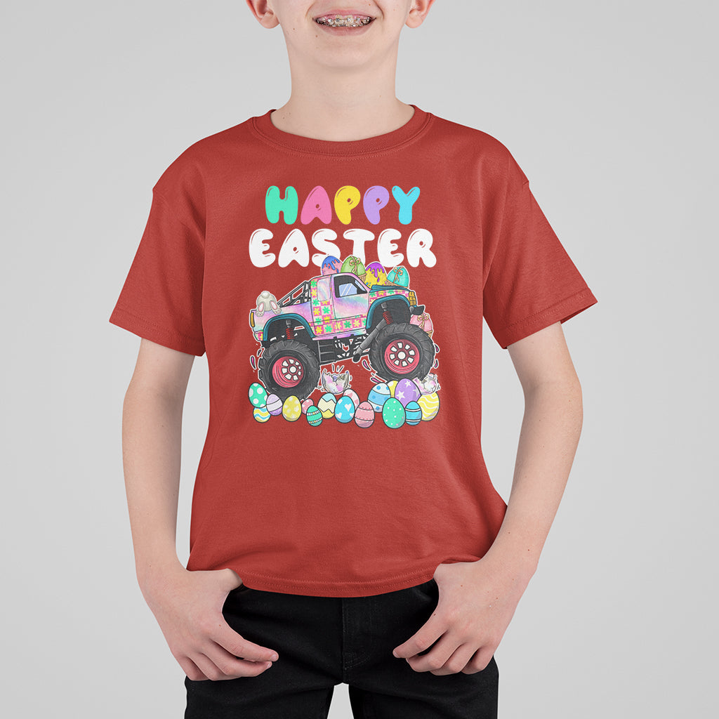 Easter Day Monster Truck Hunting Egg Boys Toddler T Shirt For Kid - Wonder Print Shop
