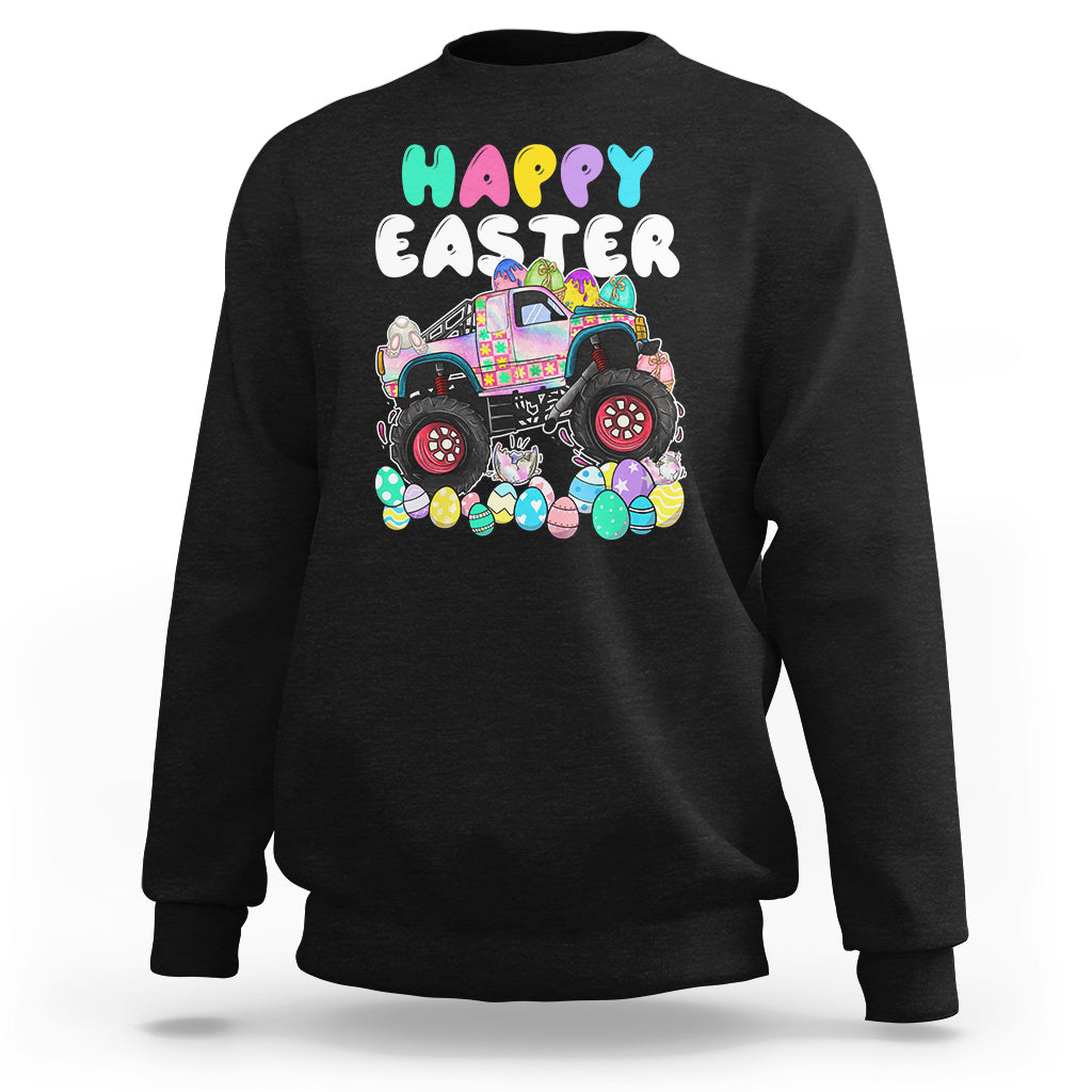Easter Day Monster Truck Hunting Egg Boys Toddler Sweatshirt - Wonder Print Shop