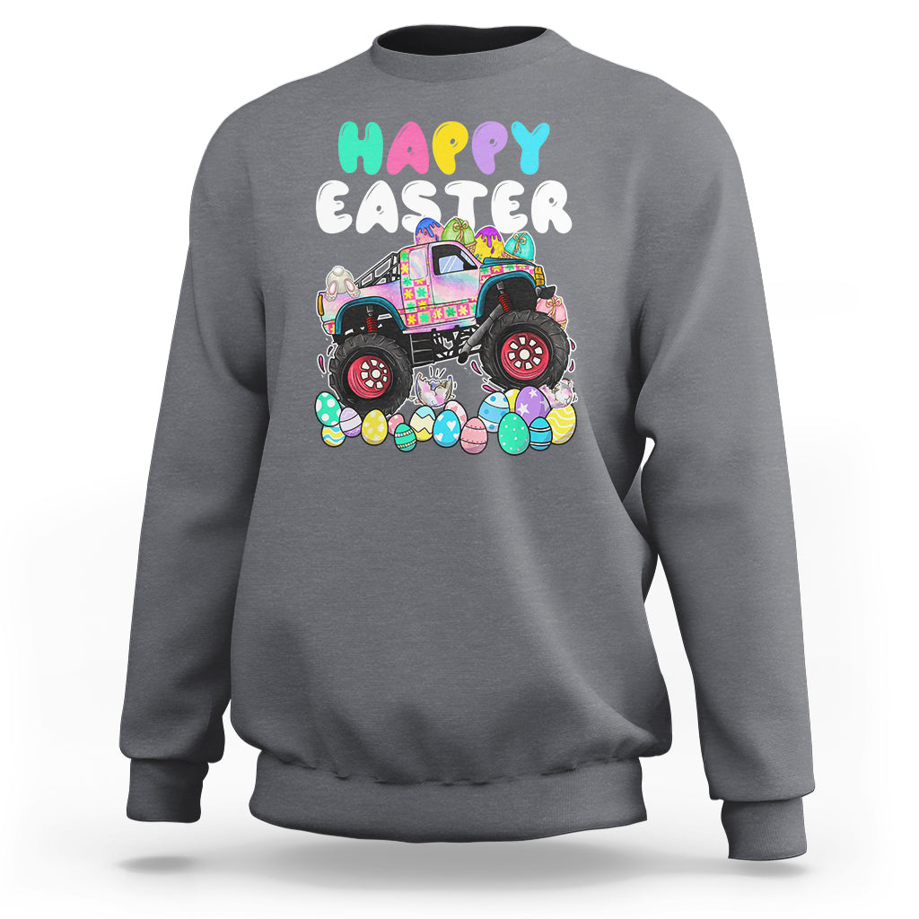 Easter Day Monster Truck Hunting Egg Boys Toddler Sweatshirt - Wonder Print Shop