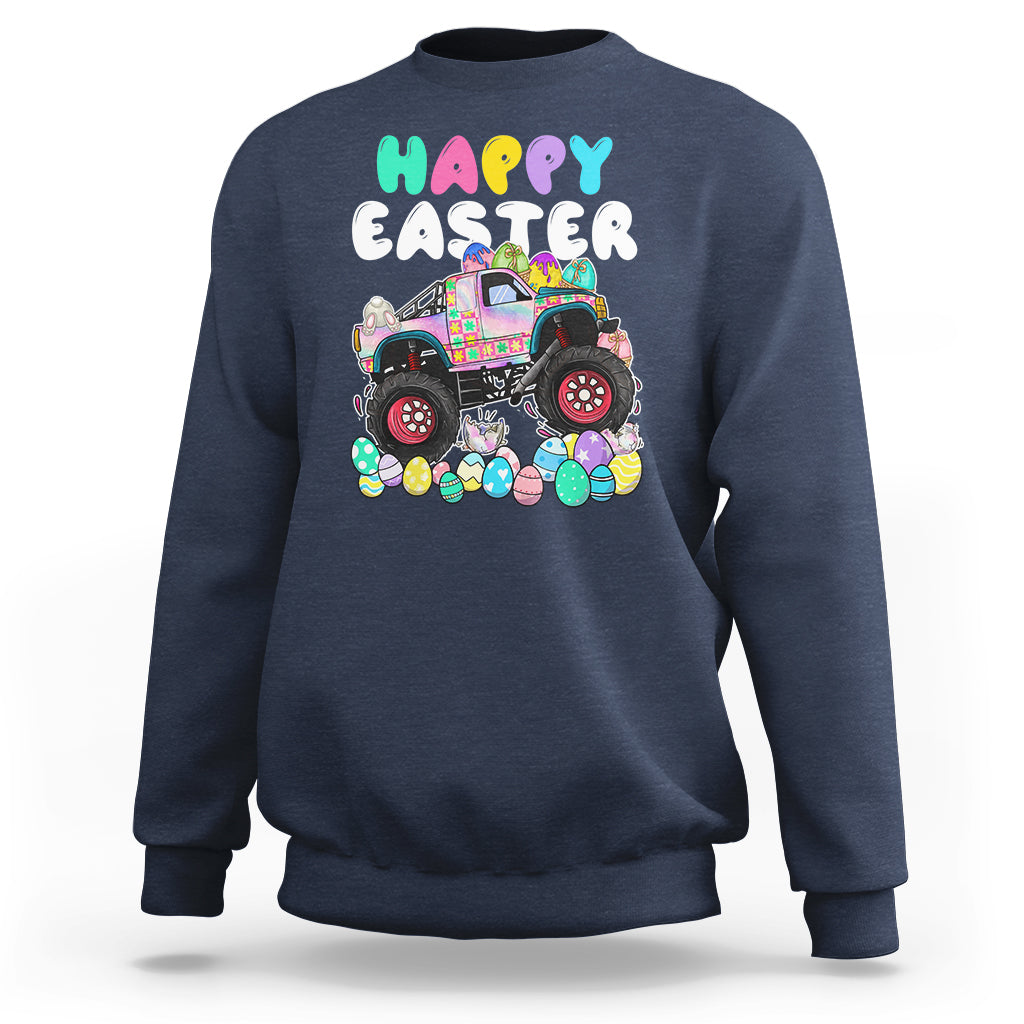 Easter Day Monster Truck Hunting Egg Boys Toddler Sweatshirt - Wonder Print Shop